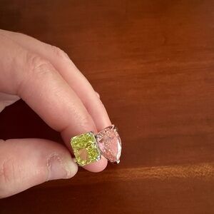 Pink and yellow Statement Gemstone Ring - Women Jewelry